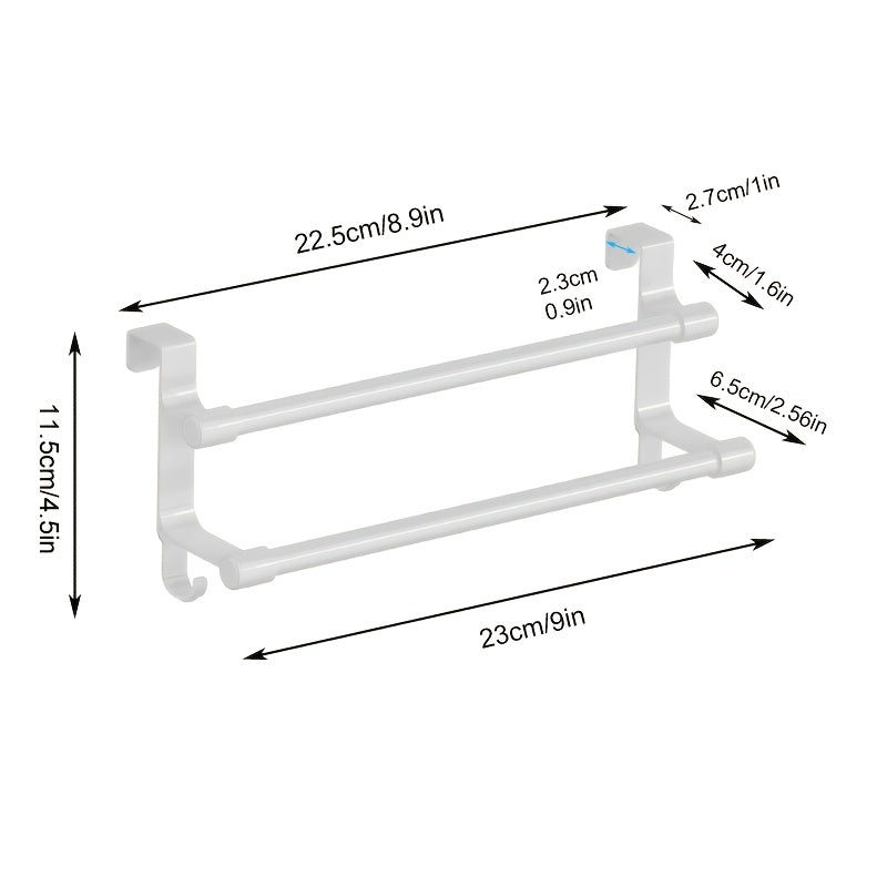 Over-Cabinet No-Drill Double-Bar Towel Rack