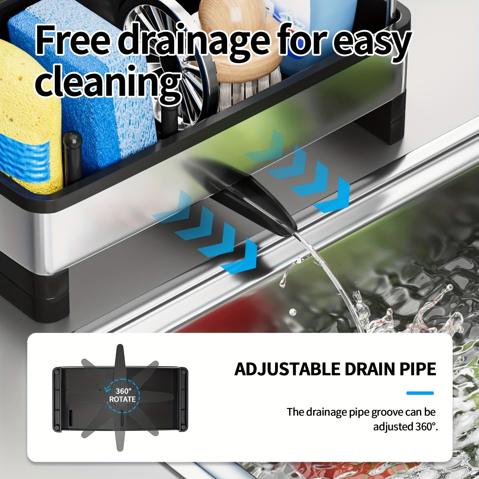 Rust-Resistant Stainless Steel Sponge Holder (No-Drill Mount)