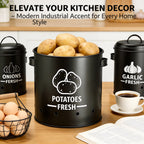 Ventilated Flip-Top Iron Vegetable Storage Jars (Set of 3)
