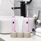 Textured Resin Multi-Compartment Toothbrush Holder