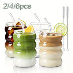 High Borosilicate Microwave & Dishwasher-Safe Ripple Tumbler (11.8 fl oz)