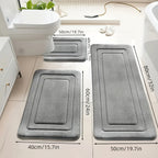 Ultra Absorbent & Non-Slip Polyester Bath Mat Set (Set of 3)
