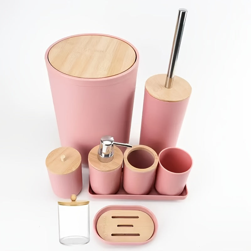 Complete 9-Piece Durable Plastic Bathroom Accessory Set