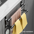 Over-Cabinet No-Drill Double-Bar Towel Rack