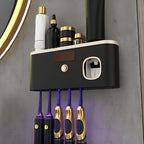 Wall-Mounted USB-Rechargeable Automatic Toothpaste Dispenser & Toothbrush Organizer (5-Slot)