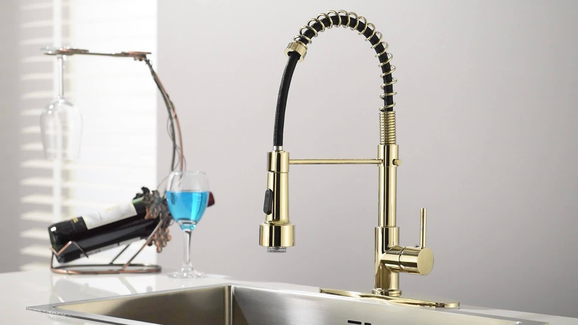 Brass 360° Swivel Kitchen Faucet (Hydroelectric LED)