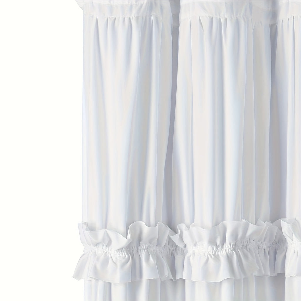Handmade-Style Ruched Scalloped Shower Curtain (72 x 72 in)