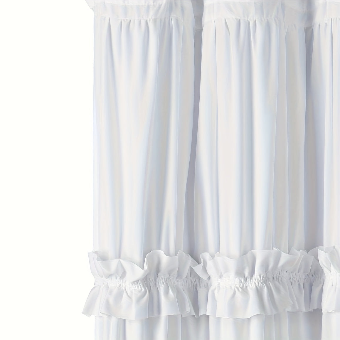 Handmade-Style Ruched Scalloped Shower Curtain (72 x 72 in)
