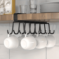Stainless Steel No-Punch Cup Hook Rack (12-Hook Double-Row)