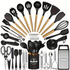 Heat-Resistant Silicone & Dishwasher-Safe Utensil Set (37/44 Pcs)