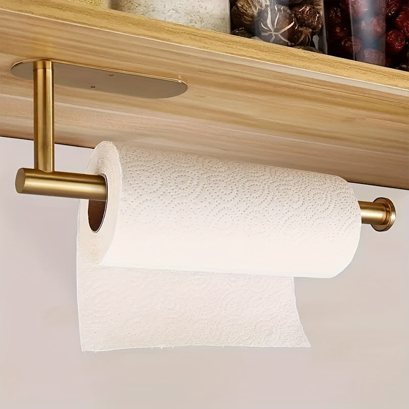 Self-Adhesive Stainless Steel Under-Cabinet Paper Towel Holder