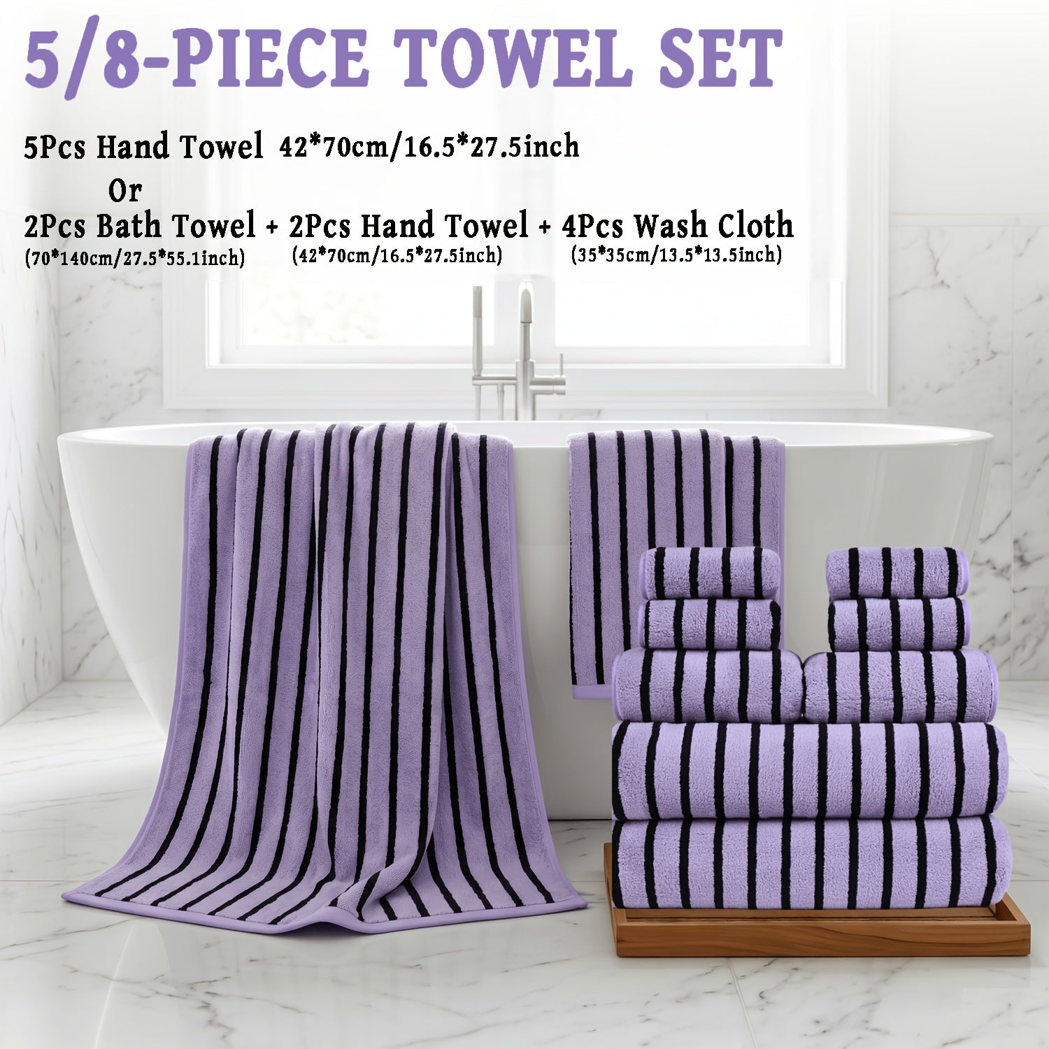 Ultra-Soft Quick-Drying Microfiber Towel Set (5-Piece)