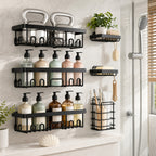 No-Drill Stainless Steel Shower Rack (6-Piece Set)