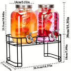 Glass Fruit Infuser & Ice Cylinder Beverage Dispenser (Set of 2, 1 Gallon)