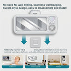 Water-Resistant 360° Rotating Shower Speaker & Phone Holder (Fits 4–6.8" Phones)