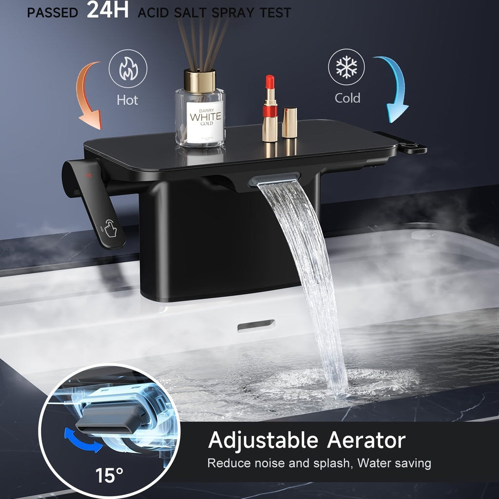 Matte Black Dual-Handle Water-Saving Bathroom Faucet (4-Inch Centerset)