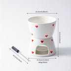 Heart-Shaped Ceramic Fondue Set (Includes 2 Forks)