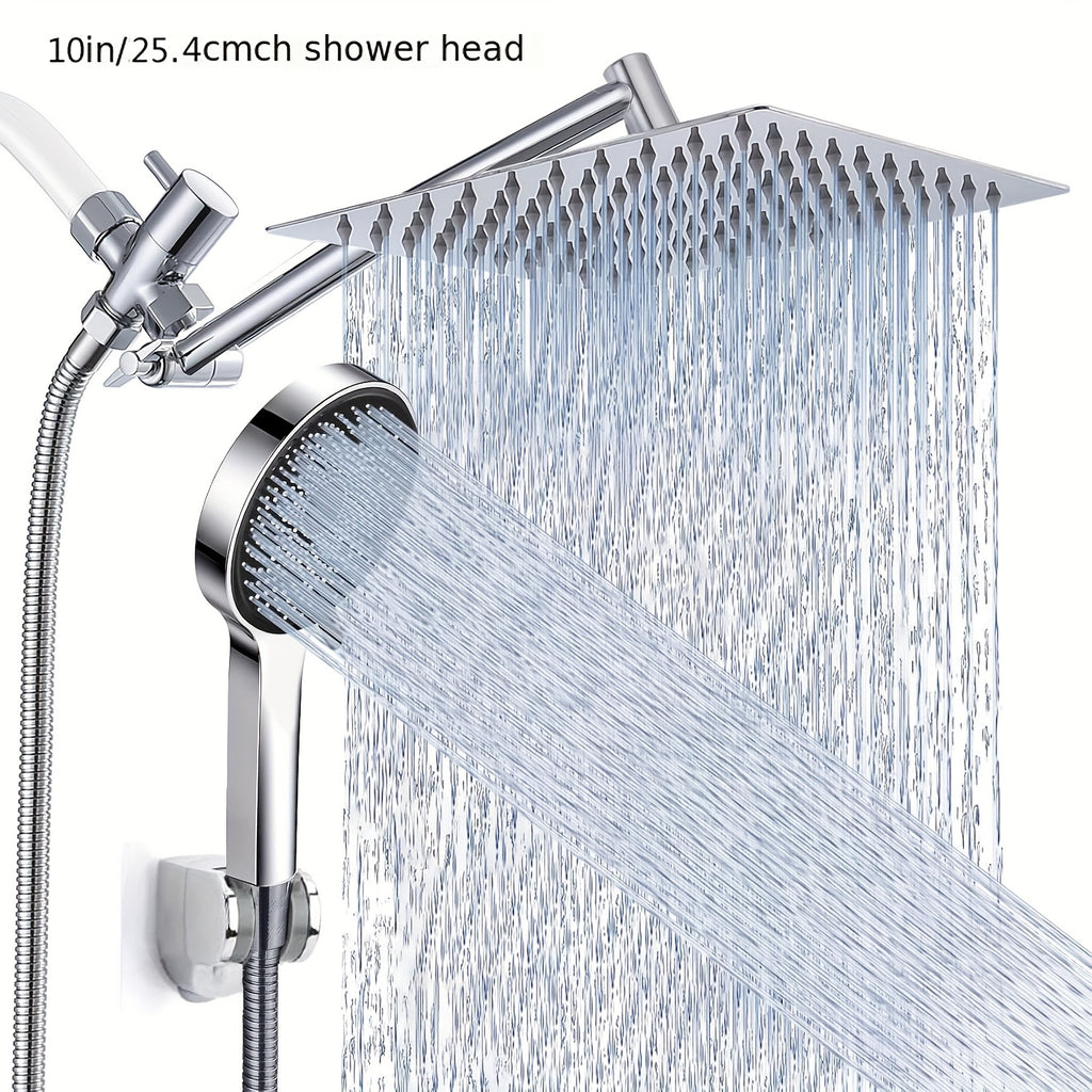High-Pressure Stainless Steel Rainfall & Handheld Shower Head (Wall-Mount)