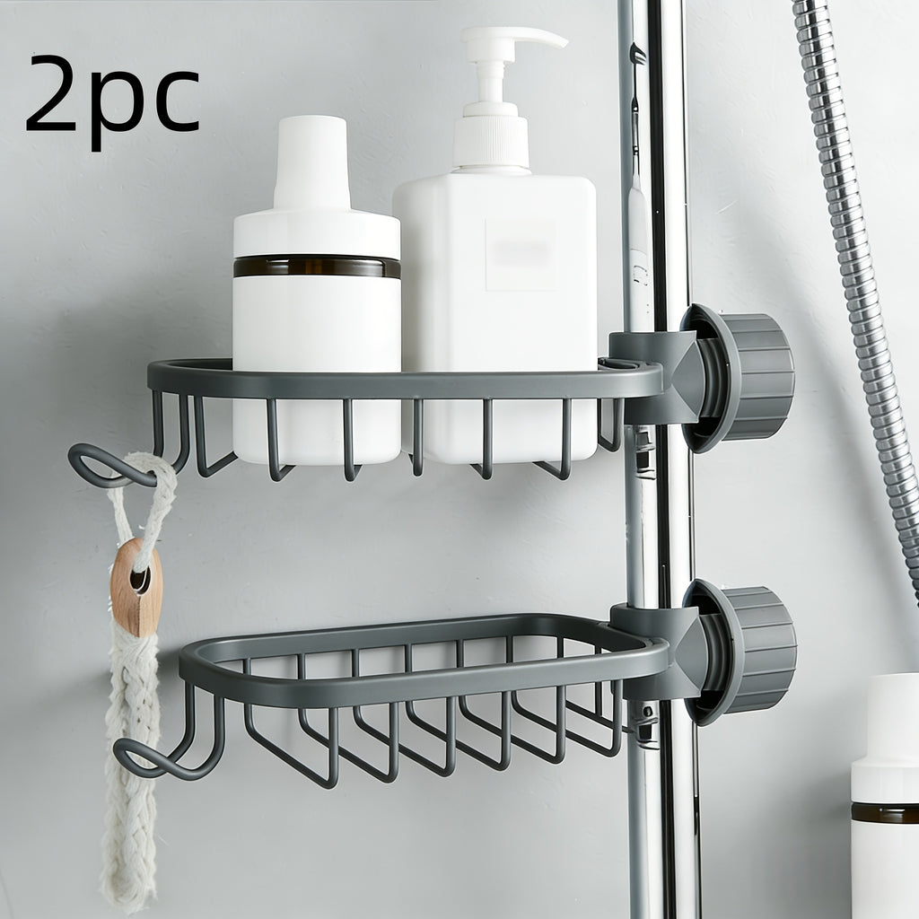 Space-Saving Corrosion-Resistant Hanging Shower Rack (Set of 2)
