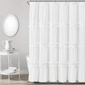 Handmade-Style Ruched Scalloped Shower Curtain (72 x 72 in)