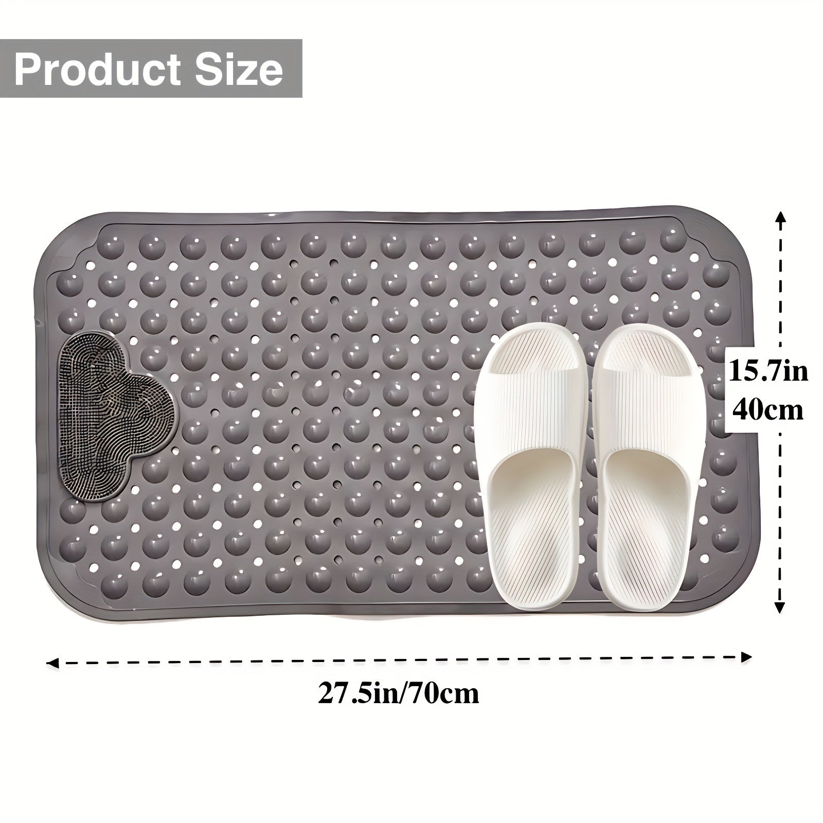 Heavy-Duty PVC Anti-Slip Shower Mat (Machine Washable)