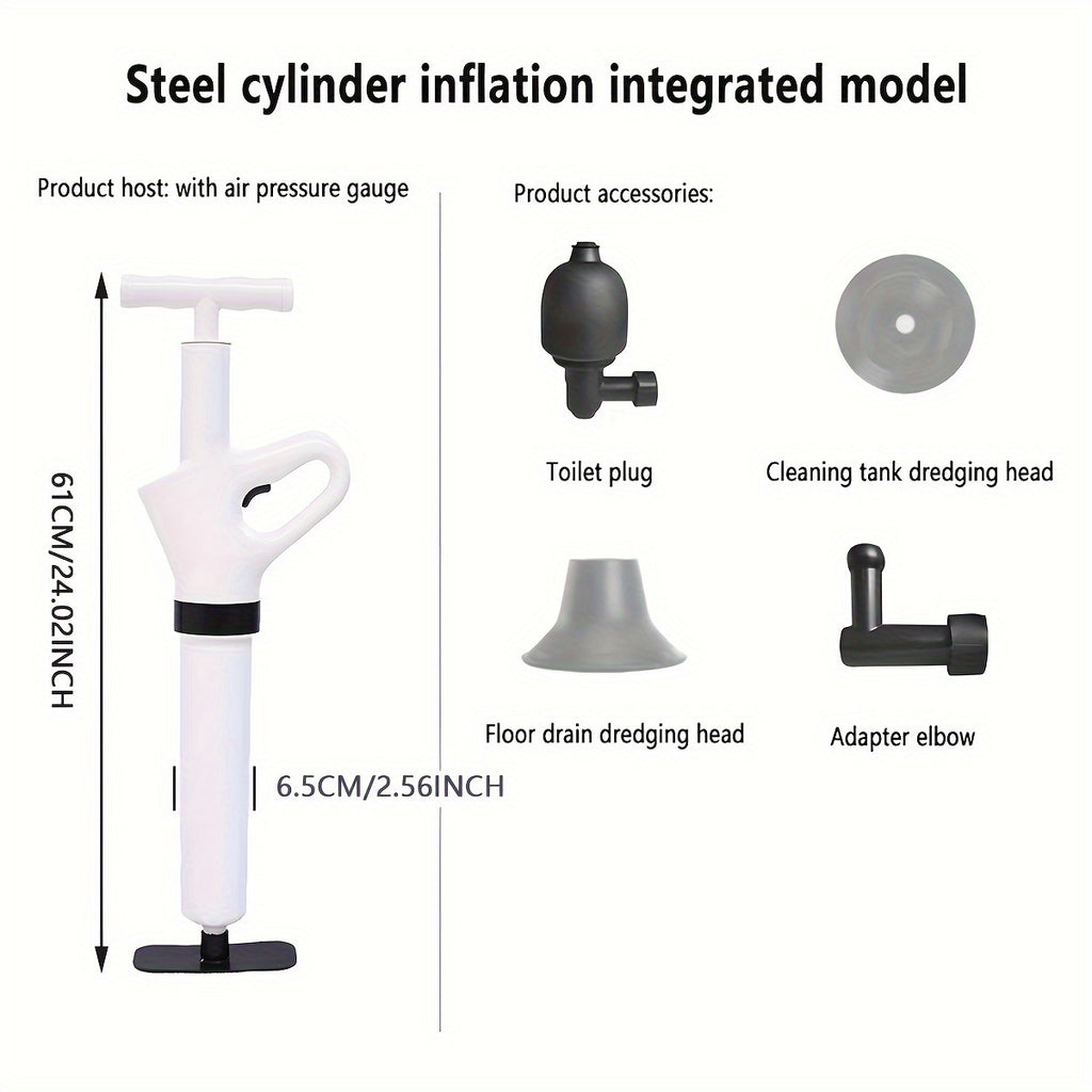 Power-Free PVC Drain Plunger (Toilet & Sink)
