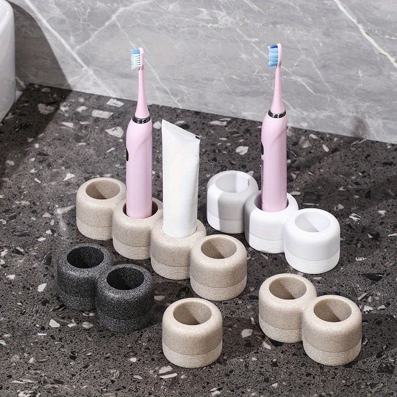 Textured Resin Multi-Compartment Toothbrush Holder