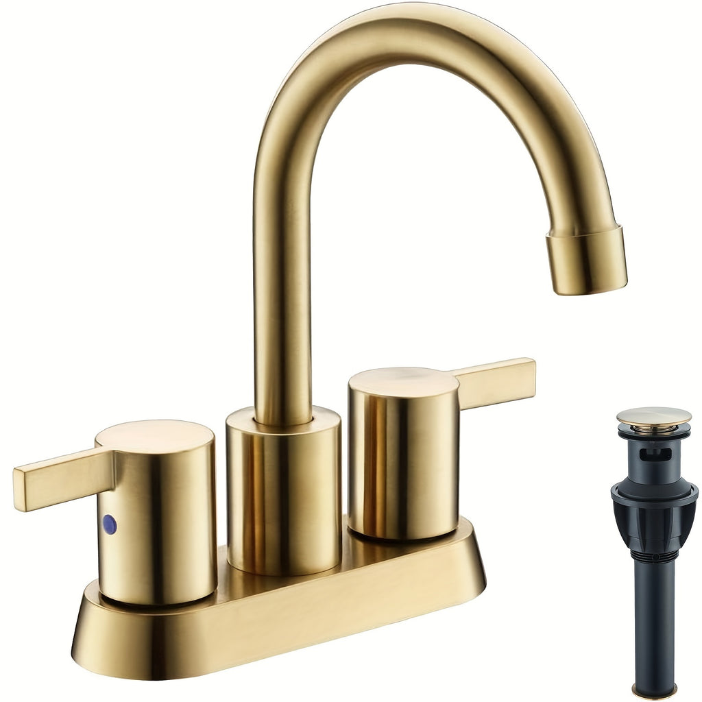 Brass 360° Swivel Bathroom Faucet (4-Inch Centerset)
