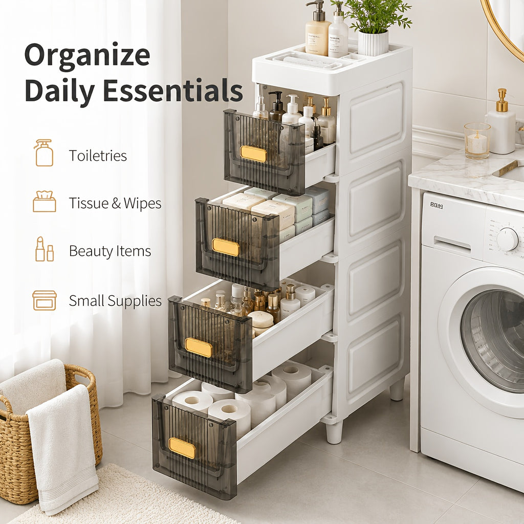 Space-Saving Waterproof Window-View Storage Cabinet (3–6-Tier)