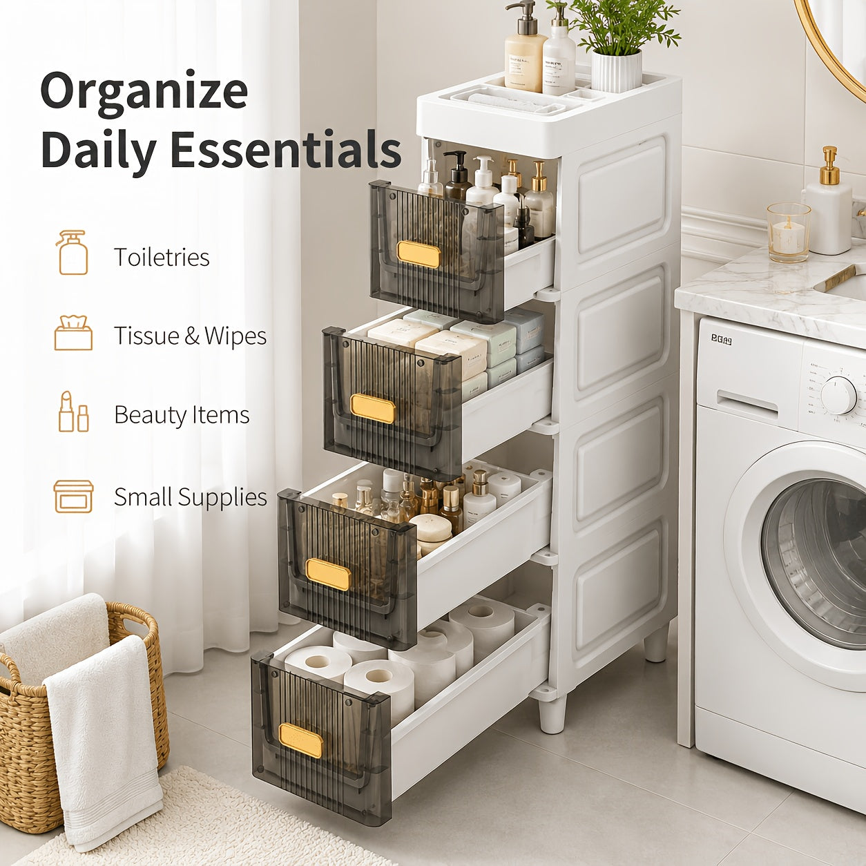 Space-Saving Waterproof Window-View Storage Cabinet (3–6-Tier)