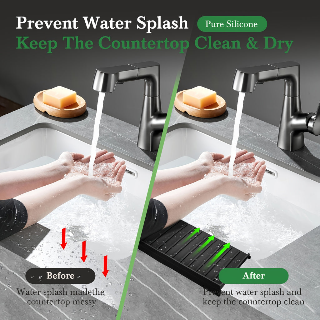 Heat-Resistant Silicone Suction Cup Sink Edge Protector (Fits Steel, Quartz & Marble)