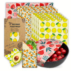 Reusable Non-Toxic Beeswax Food Wraps (9-Piece Set)
