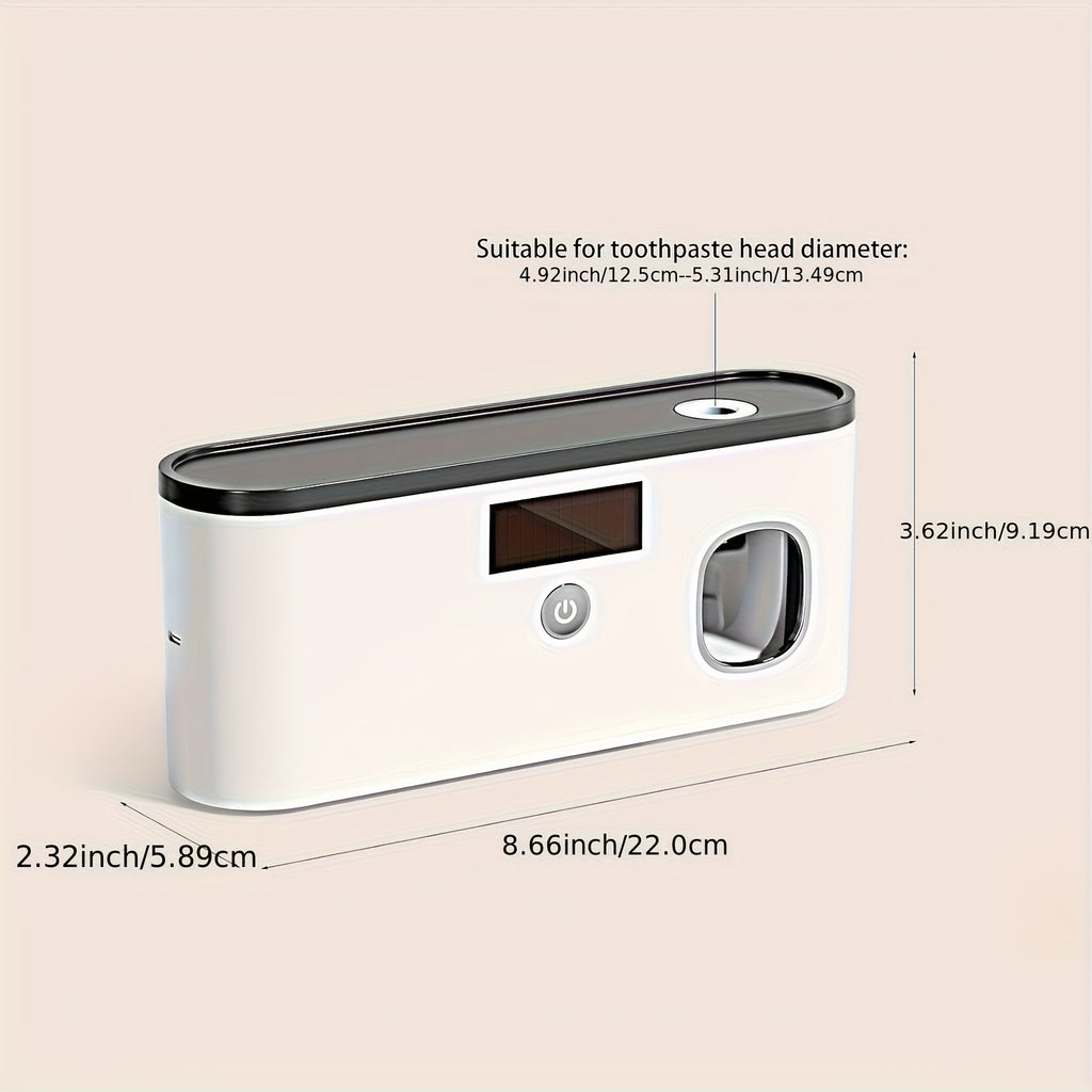 Wall-Mounted USB-Rechargeable Automatic Toothpaste Dispenser & Toothbrush Organizer (5-Slot)