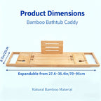 Retractable Bamboo Multi-Slot Bathtub Caddy