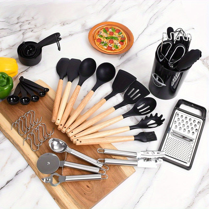 Heat-Resistant Silicone & Dishwasher-Safe Utensil Set (37/44 Pcs)