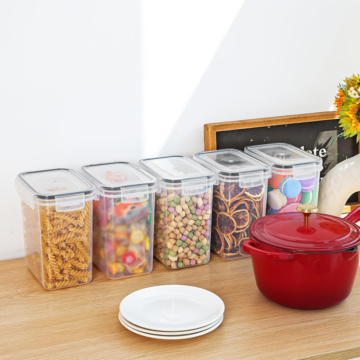 Airtight BPA-Free Flip-Top Food Storage Containers