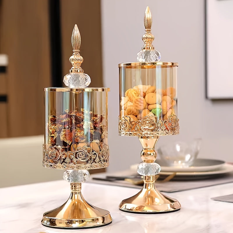 Food-Safe Glass Candy Jar (Polished Metal Lid)