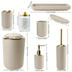 Durable Plastic 9-Piece Bathroom Accessory Set