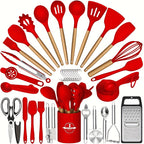 Heat-Resistant Silicone & Dishwasher-Safe Utensil Set (37/44 Pcs)