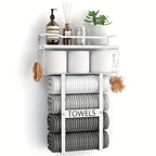 Space-Saving Carbon Steel Wall-Mounted Towel Rack