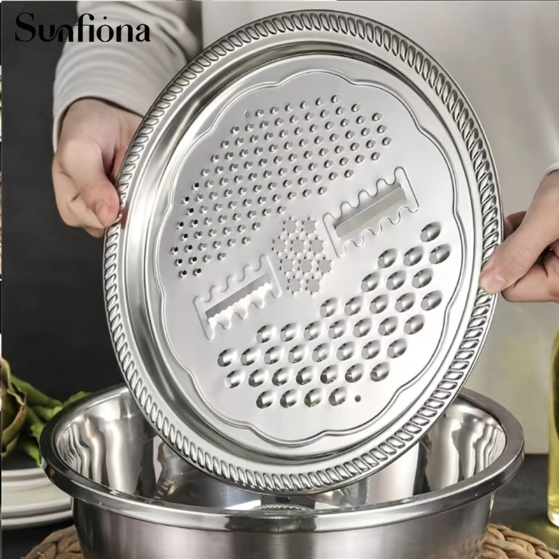 304 Stainless Steel Nesting Mixing Bowl Set (With Grater & Strainer Lids)