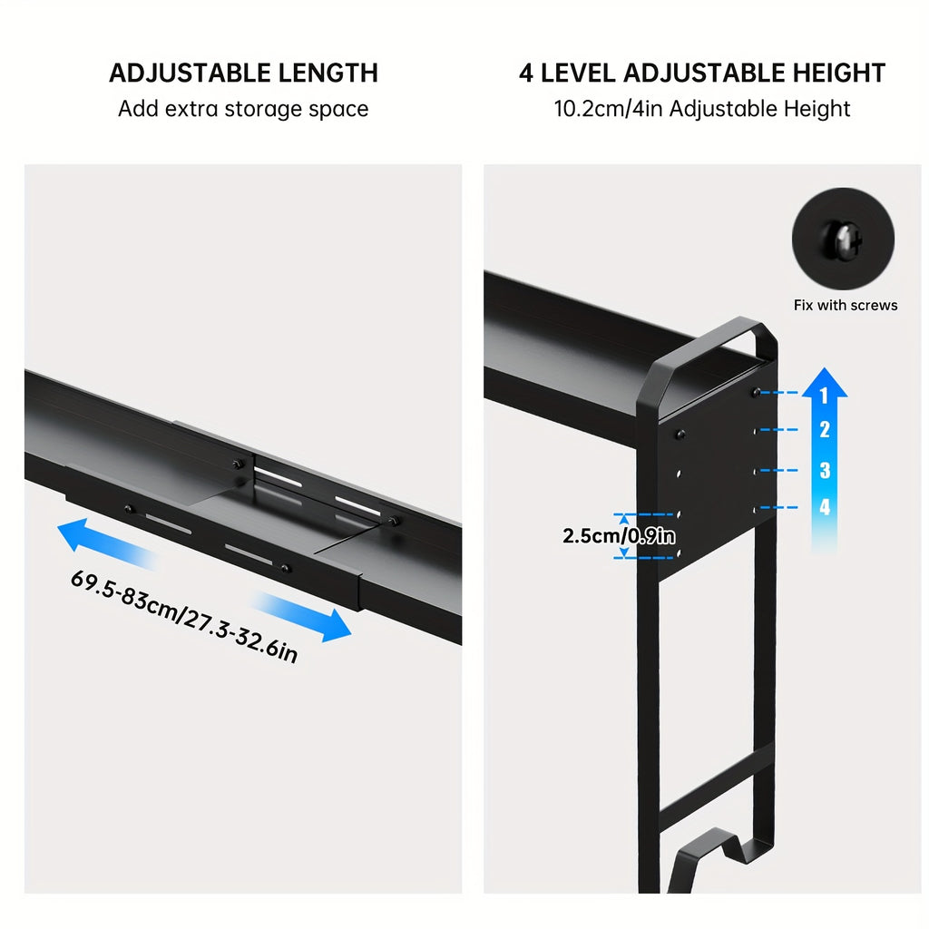 Expandable & Adjustable Powder-Coated Stove Shelf