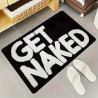 Soft Flannel Absorbent & Machine-Washable Bathroom Mat (Get Naked Print)