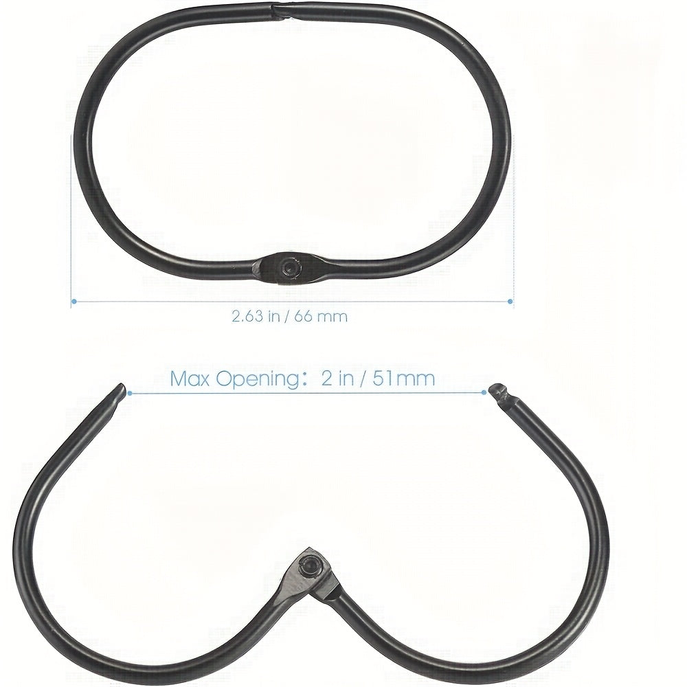 Rust-Resistant Anti-Tangle Oval Snap Shower Curtain Rings (Set of 13)