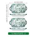 Green Rose Floral Ceramic Tableware Set (Multi-Piece)