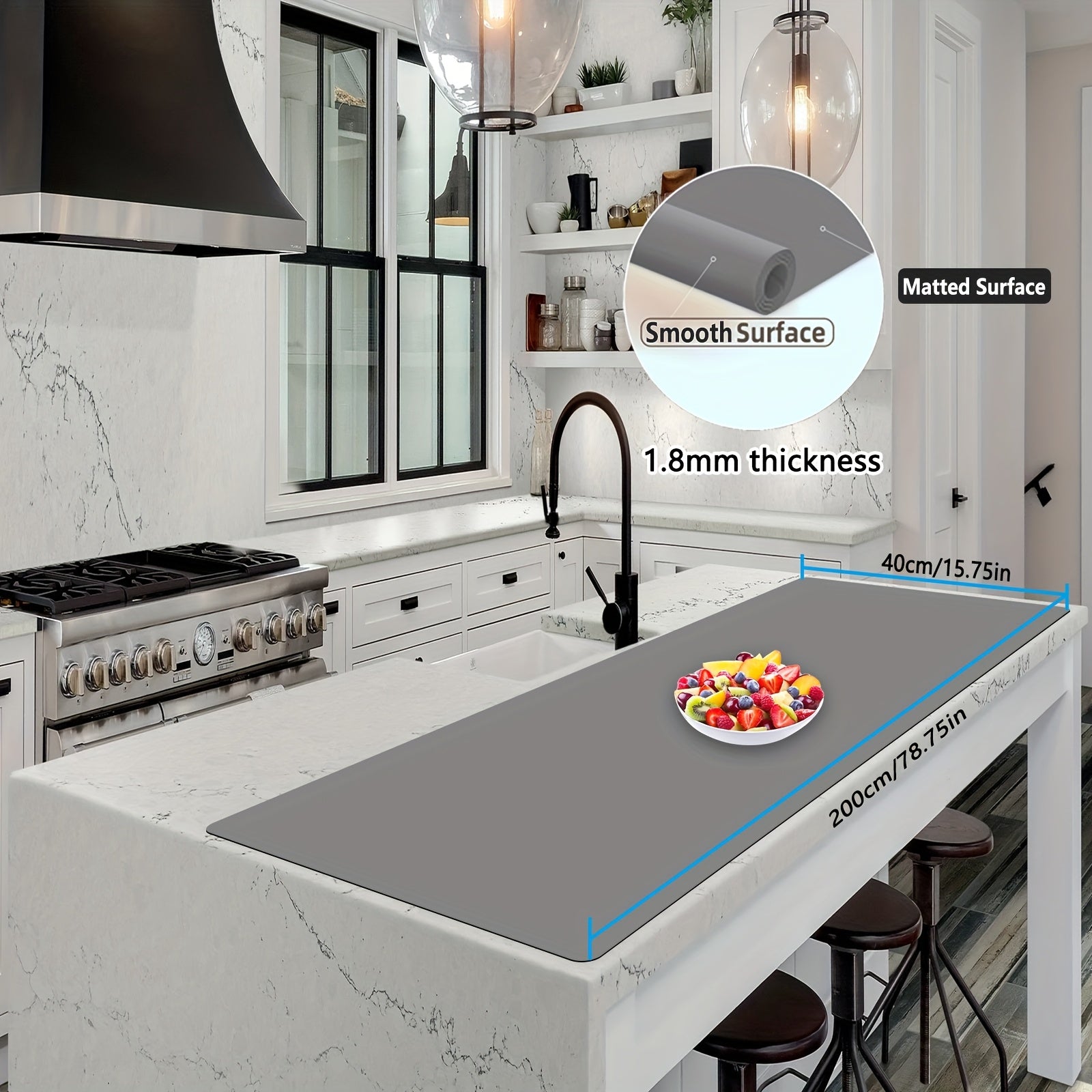 Heat-Resistant Non-Slip Silicone Countertop Mat