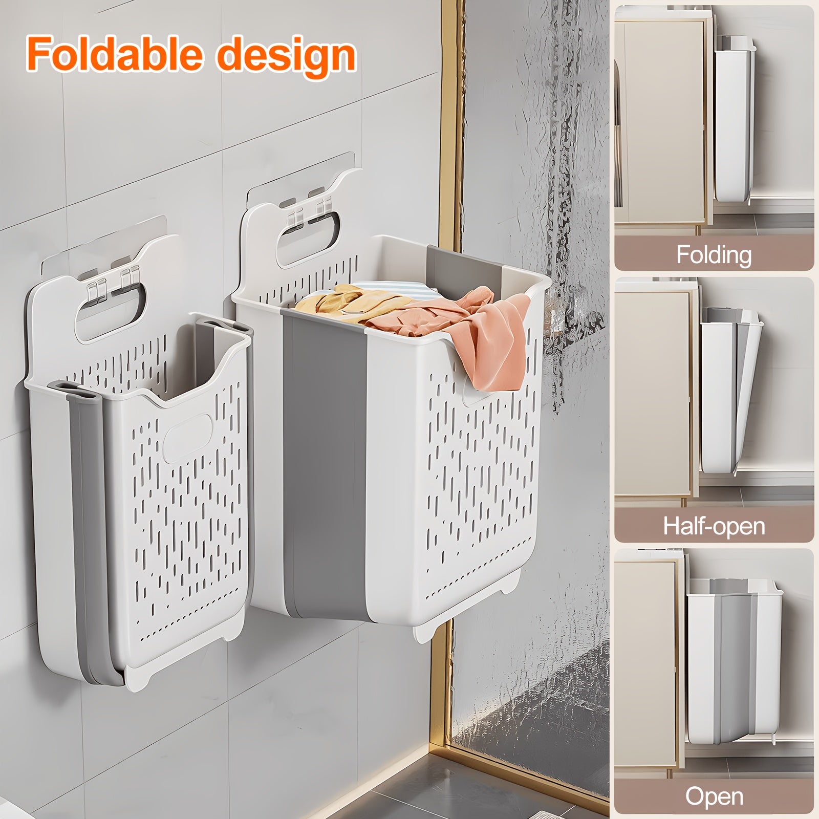 Collapsible Wall-Mount & Freestanding Laundry Basket