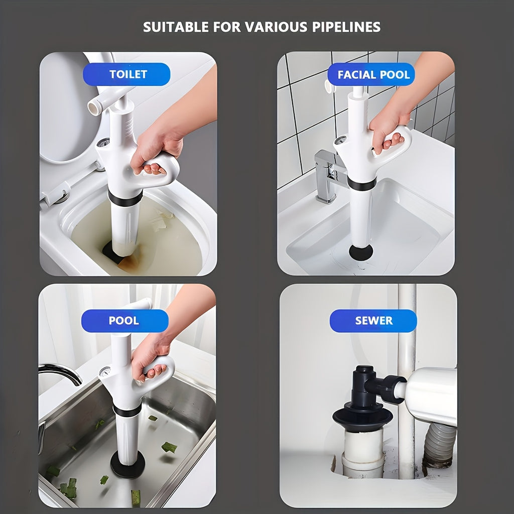 Power-Free PVC Drain Plunger (Toilet & Sink)