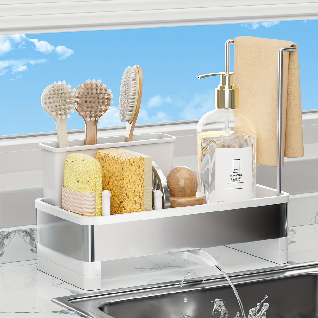 Rust-Resistant Stainless Steel Sponge Holder (No-Drill Mount)