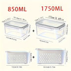 Square Reusable Food Storage Containers With Drain Baskets (Set of 6)
